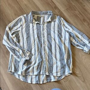 Orvis Black and White Striped Shirt